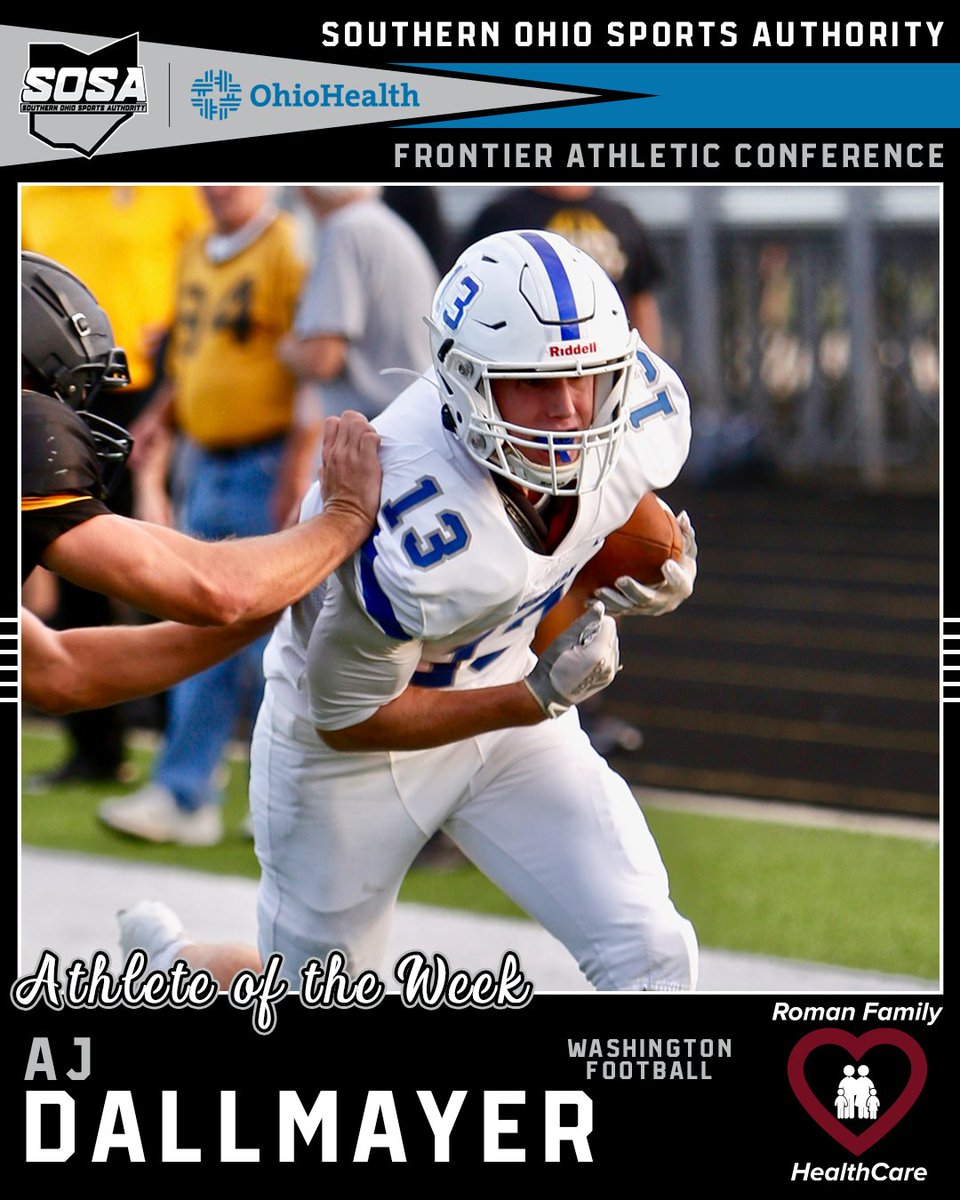 Our FAC Athlete of the Week, presented by Roman Family Healthcare , is @WCHBlueLionFB's <a href="/DallmayerAj/">Aj Dallmayer</a>.

Dallmayer caught 10 passes for 106 yards and two touchdowns in the team's 50-21 win over St. Charles this week.