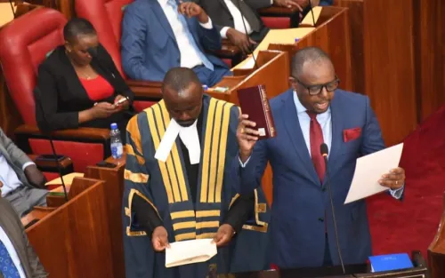kutv_kenya's tweet photo. Johnstone Mukuha takes oath of office as Murang'a County Assembly speaker https://t.co/b3lbAH5P7c