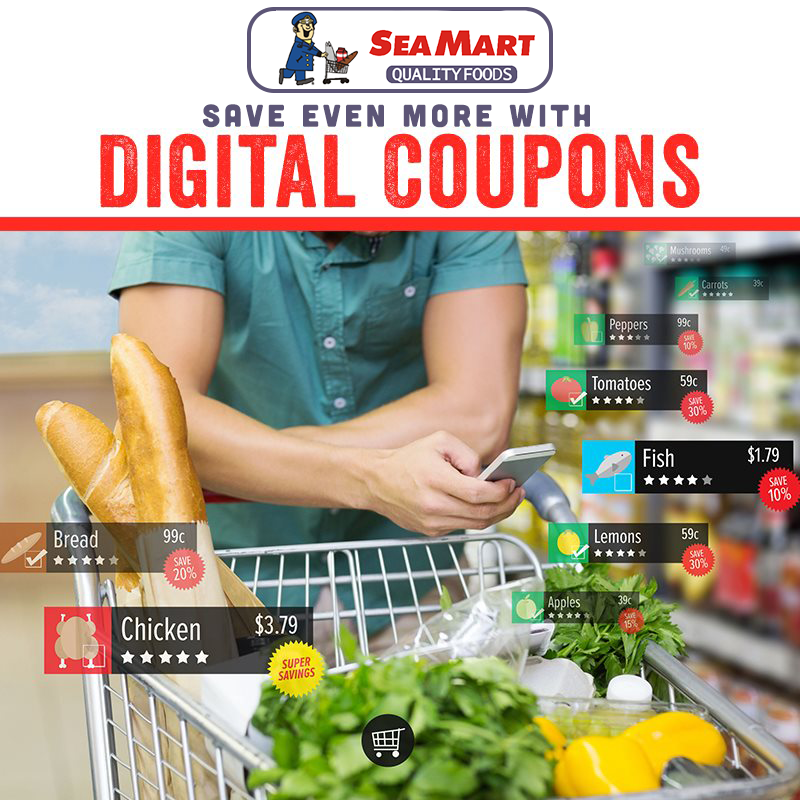 SeaMartSitka's tweet photo. Get more and spend less with our NEW digital coupons! 🙌👍Visit our website to find dozens of digital coupons to save money on some of your favorite food items! 🤩https://t.co/fGmMhYNZc4 https://t.co/SseXdzRklQ