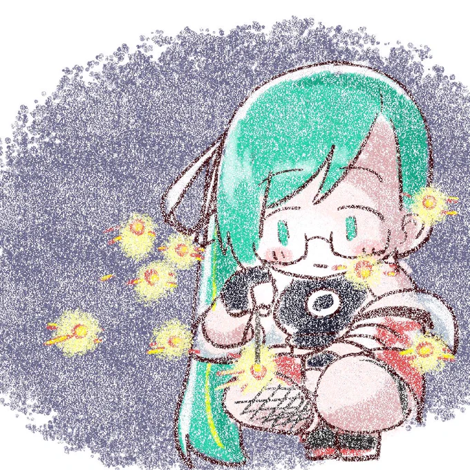 野生の線香花火が見られるらしい #すずあーと 