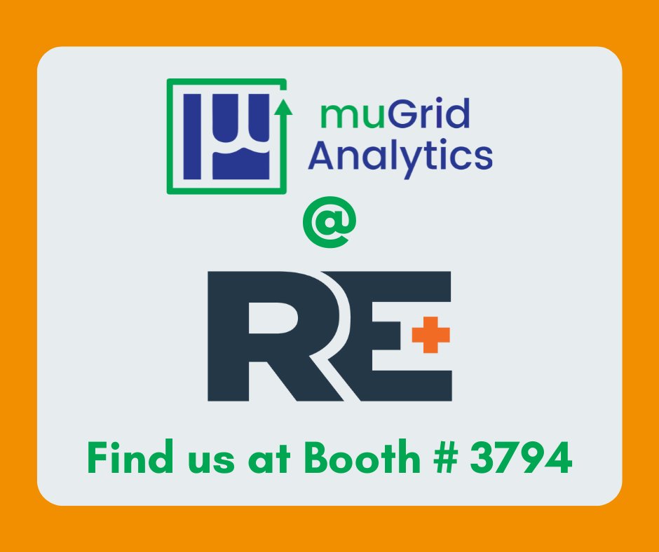mugridanalytics's tweet photo. Hey curious humans! 
Come say hi! 
muGrid Analytics is at Booth #3794 at RE+
#replus22 #MicrogridArchitect #GoingGreen https://t.co/Qoxy1SzsI4