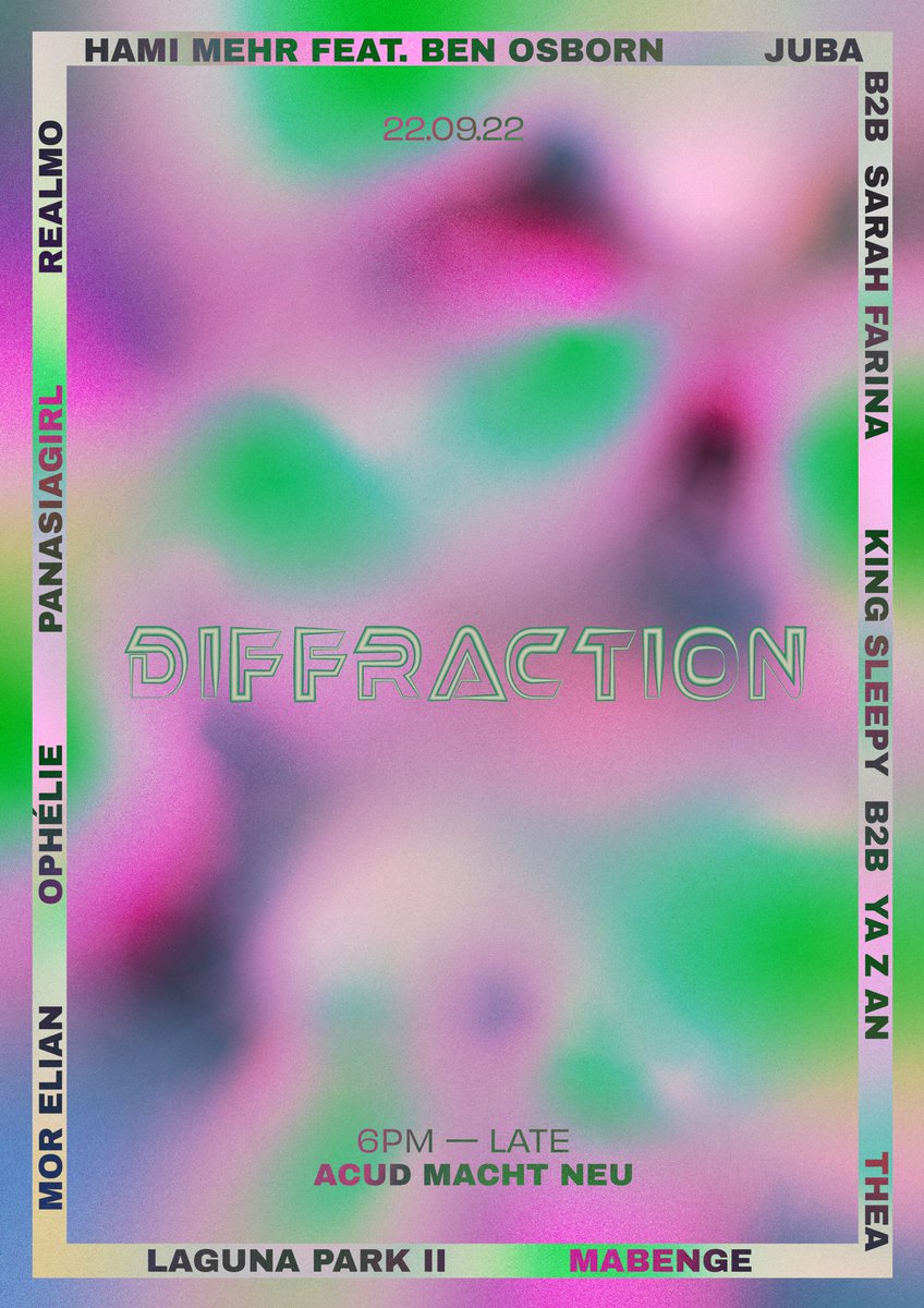 Exciting news! 🚨
Last year I partook in <a href="/OpenMusicLab/">Open Music Lab</a>'s music production course and now I’ve produced a legit track called 'Show Dem Fire' that will be out on their compilation 'Diffraction'.💿
Berlin people come to the release party here
:ra.co/events/1580223 🔥