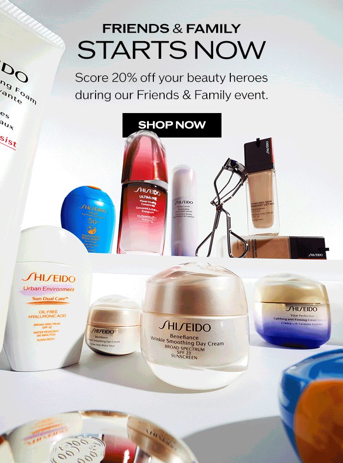 SHISEIDO_USA's tweet photo. Our biggest event of the season is here! Refresh your skincare for cooler temperatures and save on our skincare heroes with 20% off sitewide now: https://t.co/3d9HEzWbW7 https://t.co/HbJac1qCG7