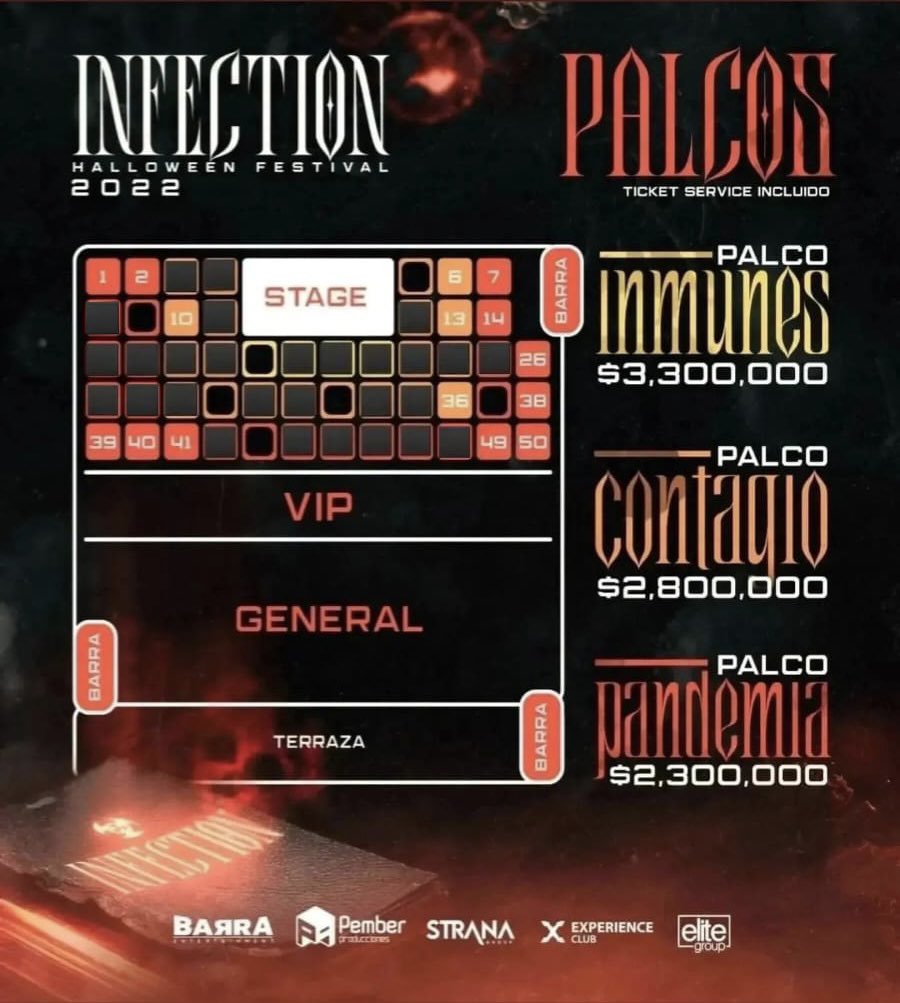 INFECTIONFESTI1's tweet photo. últimos palcos disponiblessssss🥱🚀🤸🏻‍♀️ #10 y #50 se venden en boletería individual ⚡️ https://t.co/q9AuC6cl82