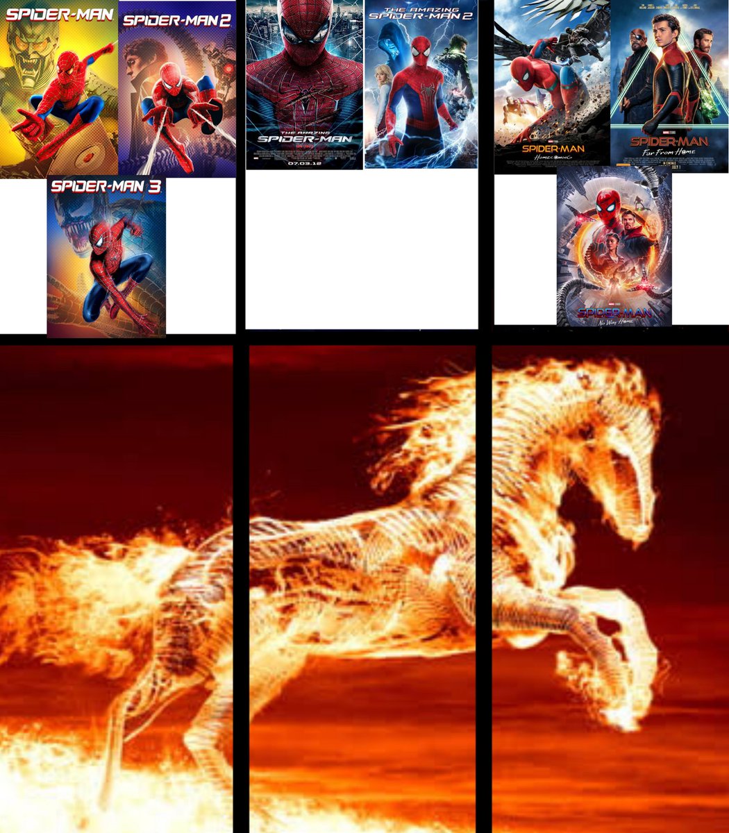 shadowknightdk's tweet photo. Every Spider-Man movie is fire! https://t.co/oLiPTzLPKg