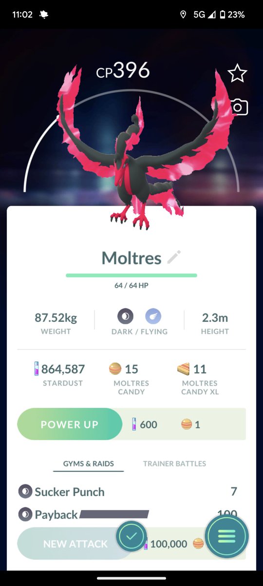 DeerintheS's tweet photo. Finally got a bird!! ๐ Hello Yvetal ... Ooop Moltres!! #PokemonGO #dailyincense #dailyinsanity https://t.co/S4EmHUXOPy