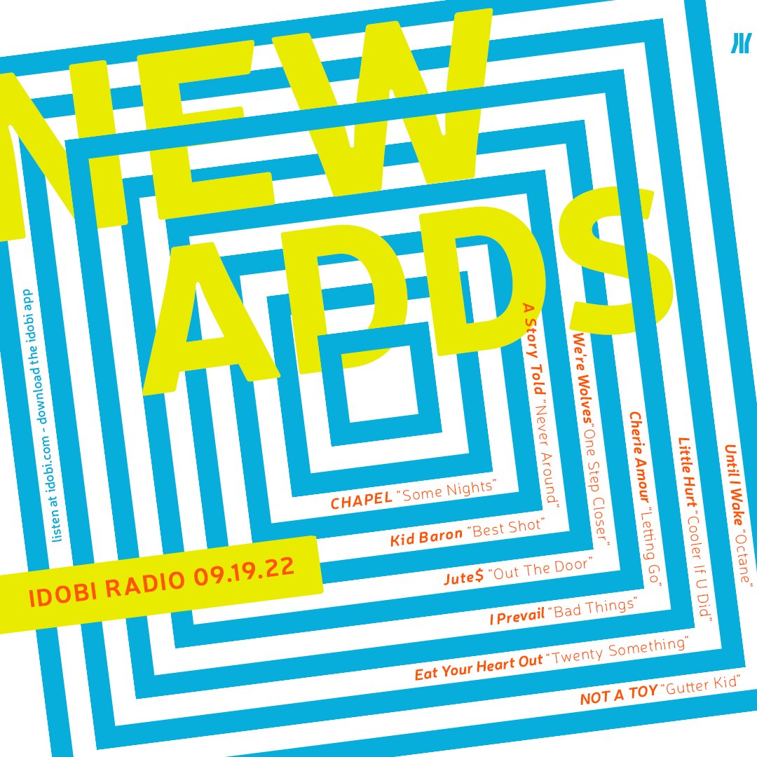 We've got new adds for you to listen to by <a href="/ChapelUSA/">CHAPEL</a> <a href="/AStoryToldBand/">A STORY TOLD</a> <a href="/KidBaronMusic/">Kid Baron</a> <a href="/CherieAmourBand/">Cherie Amour 🥀</a> <a href="/jutesmusic/">jutes</a> <a href="/IPrevailBand/">I Prevail</a> <a href="/LittleHurt/">little hurt 🥀</a> <a href="/eyhoband/">eat your heart out</a> <a href="/untiliwake/">Until I Wake</a> <a href="/NOTATOY/">NOT A TOY</a>  &amp; We're Wolves!

Tune in at ido.bi/player