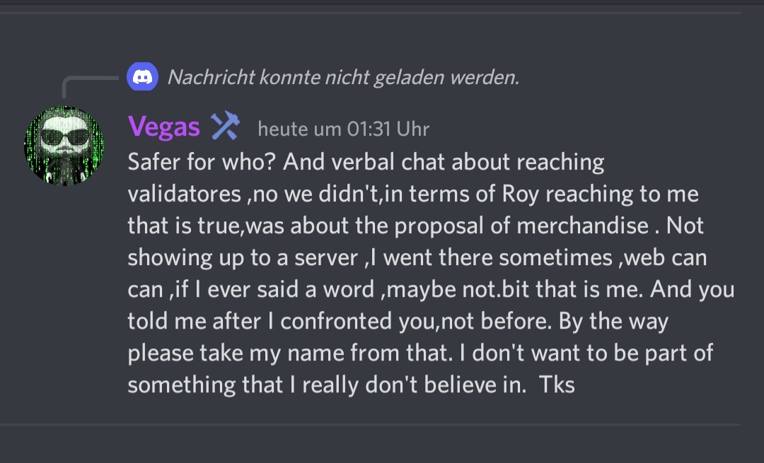 LunaAckbar's tweet photo. @VegasMorph I tought you dont believe in the idea of collecting/ funding money with Validators? What changed your mind? So the reason why you was against @RexYellerBelly is because you wanted to create your own one? https://t.co/NLE2H9TG41