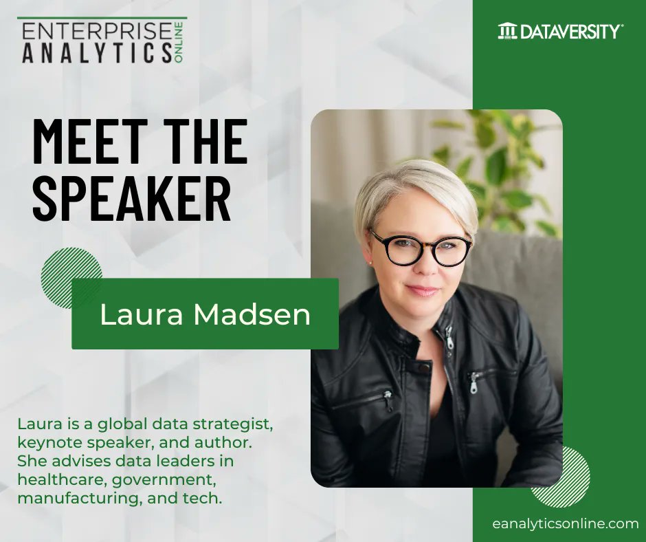 Dataversity's tweet photo. Who's speaking at Enterprise #Analytics Online this year? Let's meet them! First up is Laura Madsen (@lbmadsen) with a talk that will teach you how to use actionable data to build a #DataDriven culture. See the full agenda: https://t.co/V2540LzSH2 #EAnalytics https://t.co/7T5LbU23En