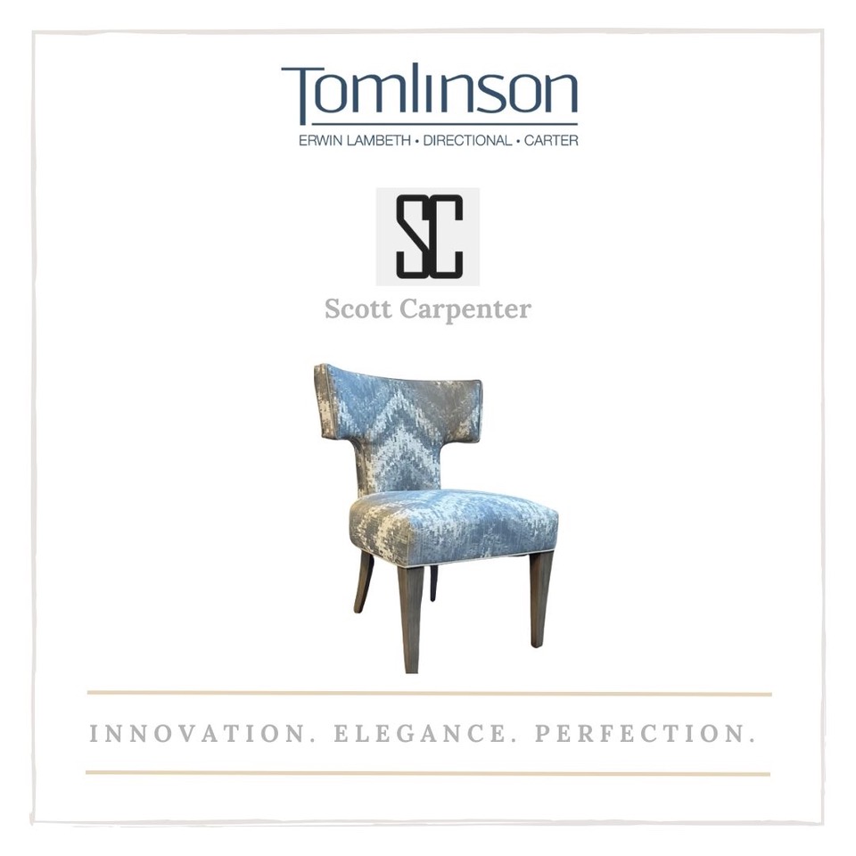The Sissy Dining Chair in Stone by our award winning interior designer, Scott Carpenter, is a unique masterpiece detailed with Zigmore fabric and a Dusk finish.

#interiordesign #interiordesigner #scottcarpenter  #furniture #hpmkt #highpoint #tomlinsoncompanies