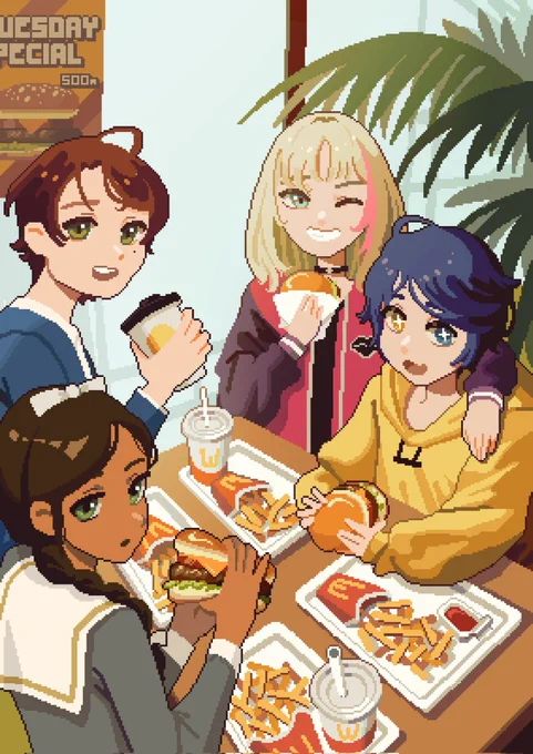 tuesday burger special #pixelart #ドット絵 