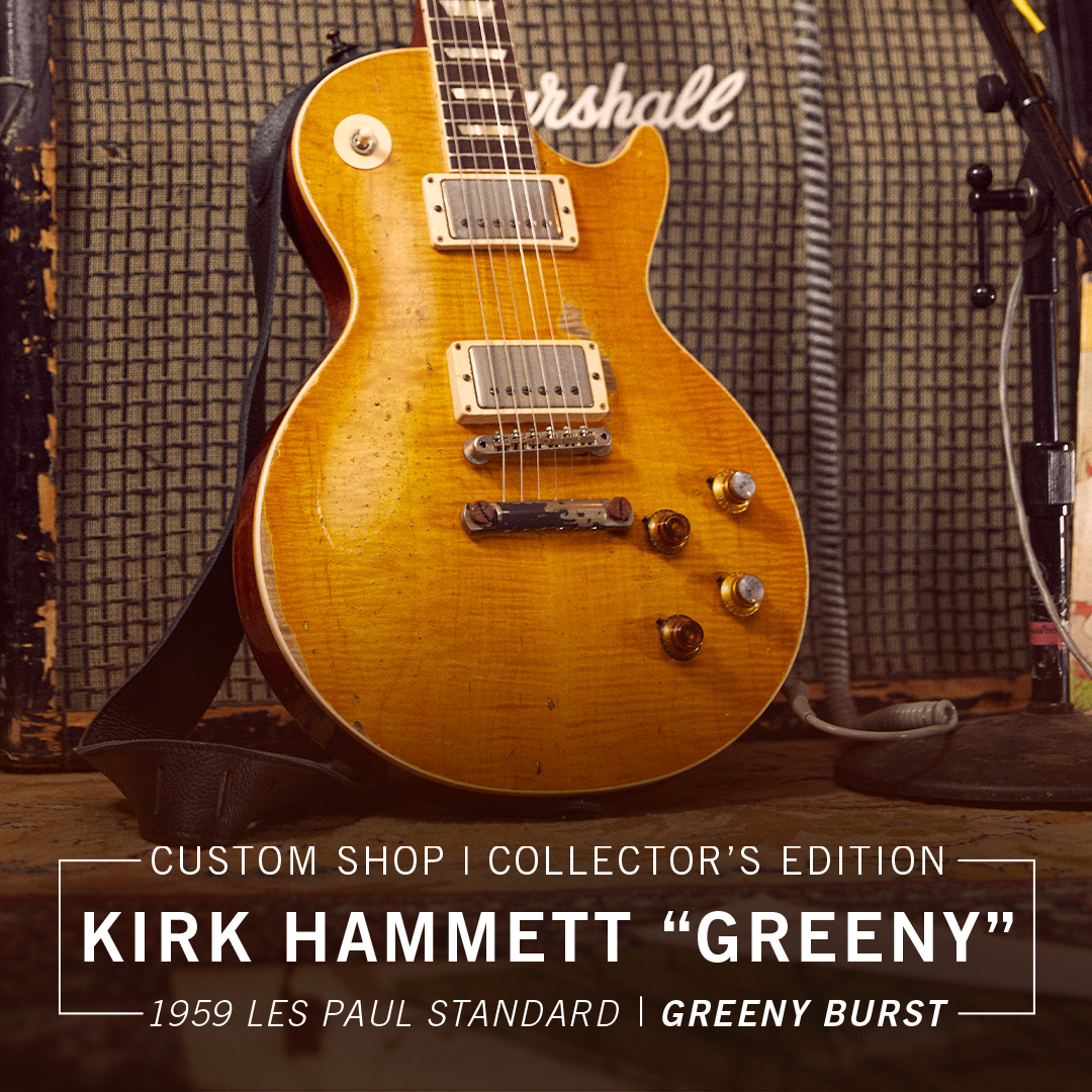 Gibson Custom Shop on X: We are excited to partner with @KirkHammett to  announce the Collector's Edition Kirk Hammett “Greeny” 1959 Les Paul  Standard. For details on the Collector's Edition 1959 Les