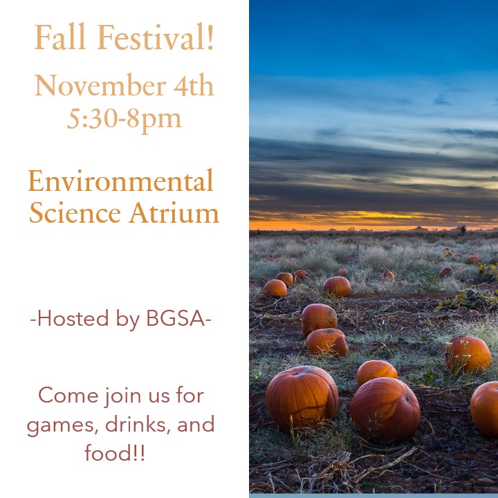 Mark your calendars! Fall will (eventually) be upon us. Come join us for some mid-semester fun.