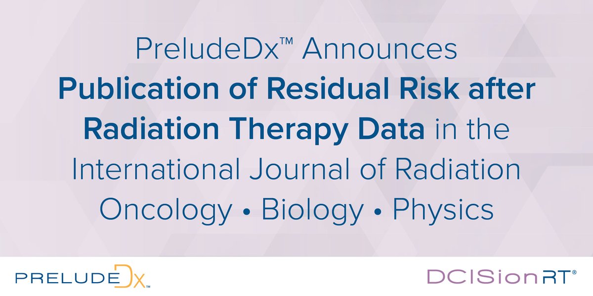The study demonstrated that the #DCISionRT Residual Risk Subtype (RRt) identified #DCIS patients who had a much higher than expected recurrence risk following breast conserving surgery and radiation therapy. To read the release tinyurl.com/82bnkpte
#PreludeDx #RedJournal