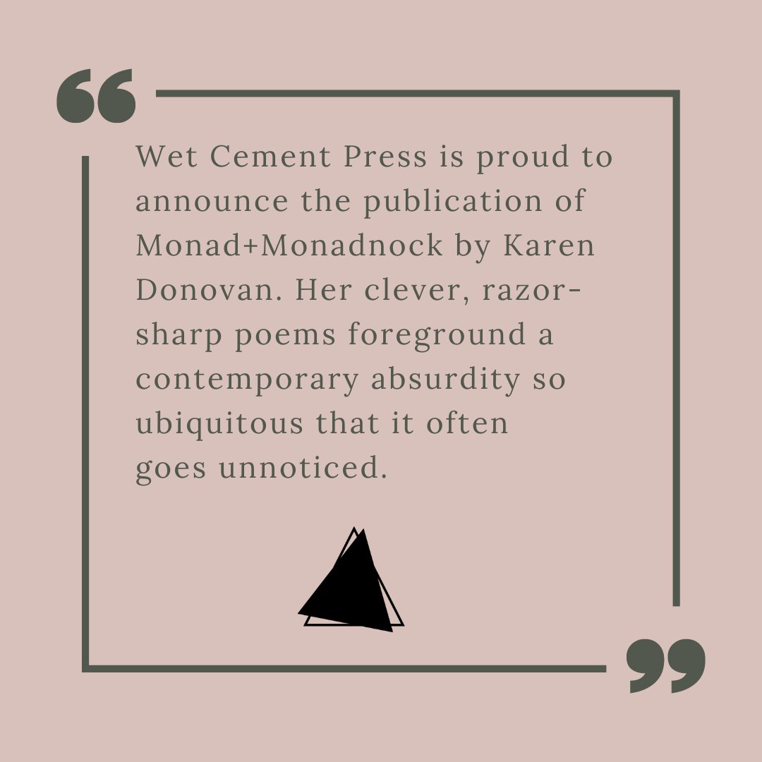 CementWet's tweet photo. This powerful collection of poetry, Monad+Monadnock is the stuff where playfulness and science dance and make poems that will continue to surprise! #poetrybooks #newbook #poem #poems #MountMonadnock #newwriting # https://t.co/kSMvPfqxDu
