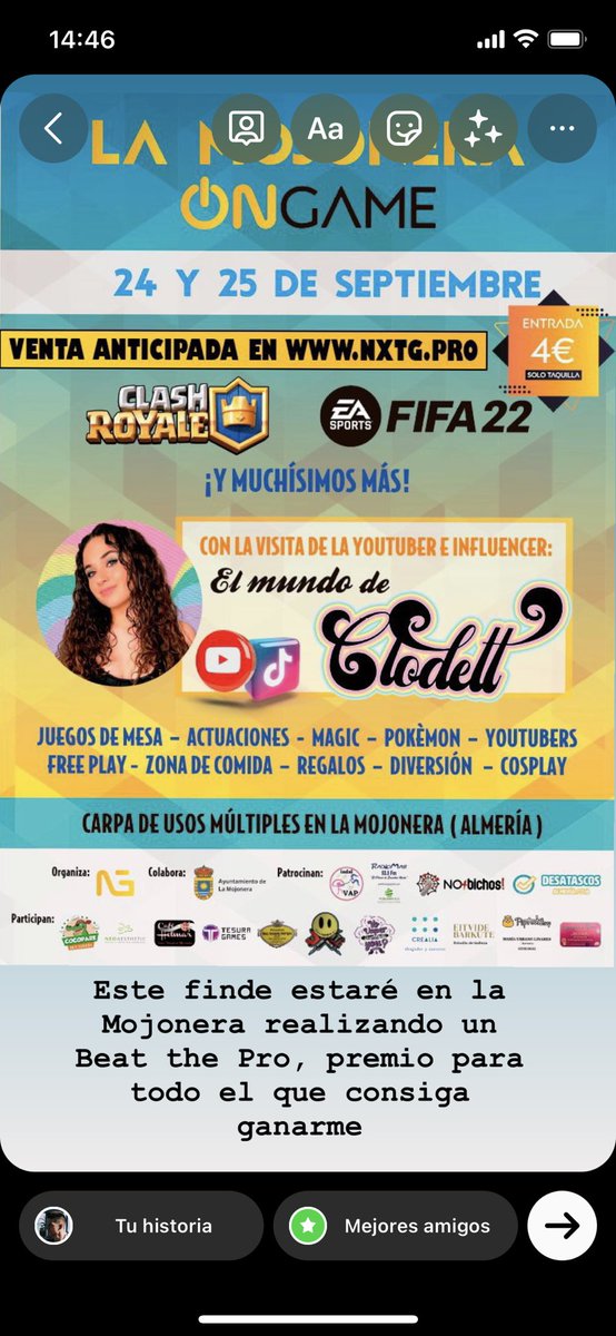 Este fin de semana estaré en un Beat the Pro en la Mojonera😜