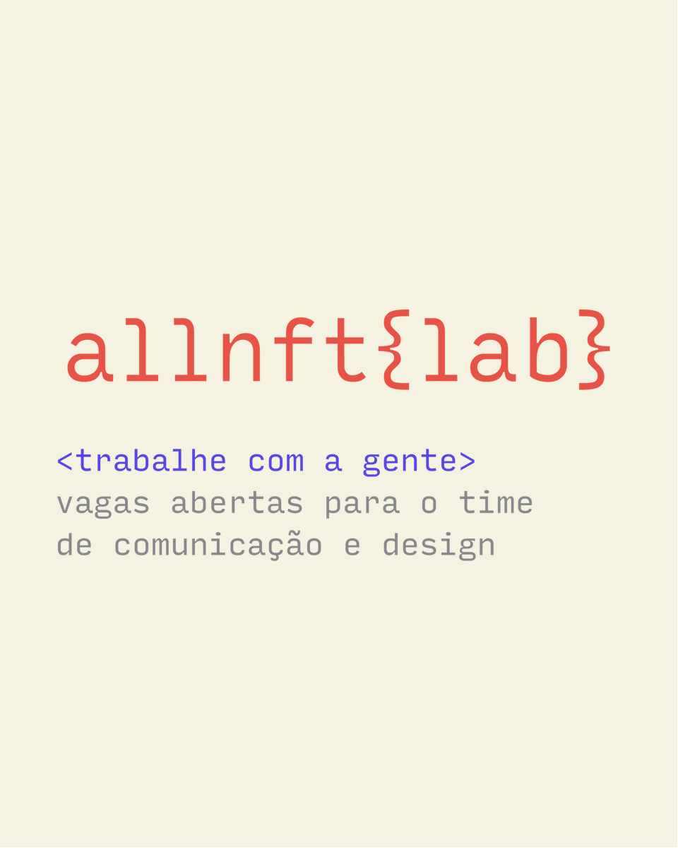 allnftlab's tweet photo. Estamos contratando!

Abrimos as portas pra designers e comunicadores que sejam criativos e gostem de trabalhar em equipe!

Designer: https://t.co/gtrySF15z8

Comunicador: https://t.co/USi19PKwsp

#vagas #oportunidade #designer #comunicador https://t.co/Wi6J4O8GE1
