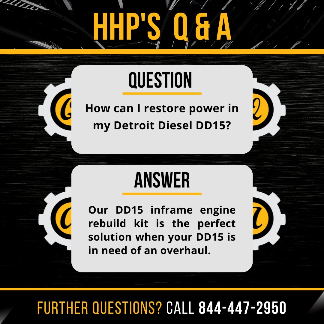 HighwayandHeavy's tweet photo. Today's Q&amp;A covers restoration of power in a Detroit Diesel DD15.

https://t.co/or3pk9sWxE

#diesel #quality #foryou #mechanic #dieselmechanic #engine #rebuildkit #rebuildkits #detroitdiesel #caterpillar #cummins #HHP #questiontime https://t.co/dqhctvQvgx