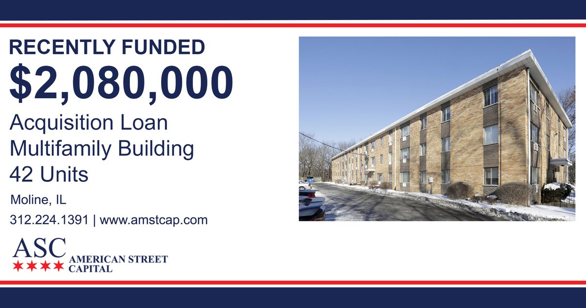 AmericanStCap's tweet photo. #AmericanStreetCapital’s Alexander F. Rek Arranges $2M #Acquisition #Loan for #Multifamily in Moline. #Illinois #Investment #QaudCities https://t.co/ZjDiAEkQhI https://t.co/9UtAis6qmm