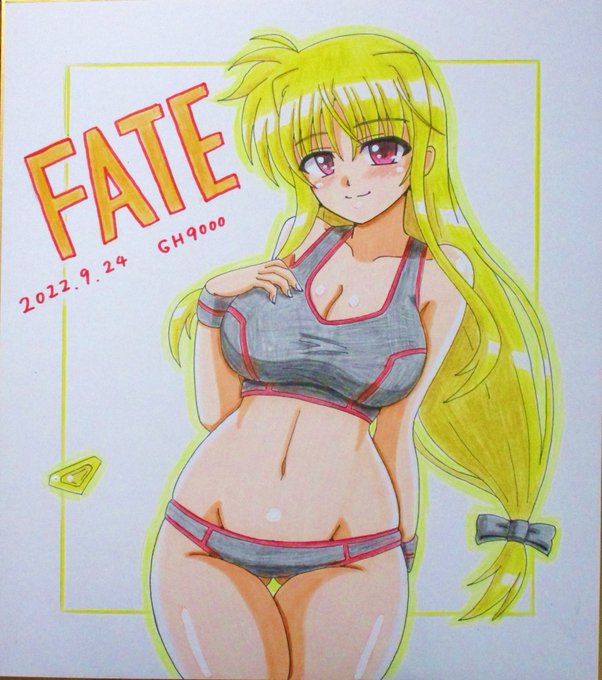 リリパナイ色紙、トレーニング服フェイトさん完成しました☺️ 