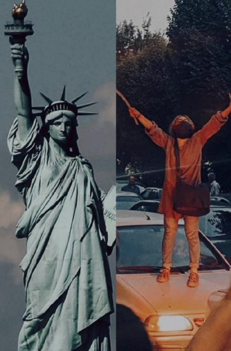 cielloofraya's tweet photo. Our Statue of Liberty💪🕊️:
#Mahsa_Amini #مهسا_امینی https://t.co/tS8fCfTzJl