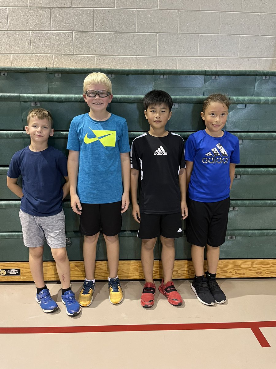 coach_bare's tweet photo. Wyatt Wolfe (8:19), Collin Gracely (8:19), Quan Vo (10:20), &amp; Emmanuel Ramos (10:21) go 1-2-3-4 in Mrs Smith’s 4th grade class! Let’s Go 💯 https://t.co/TU09P63cdH