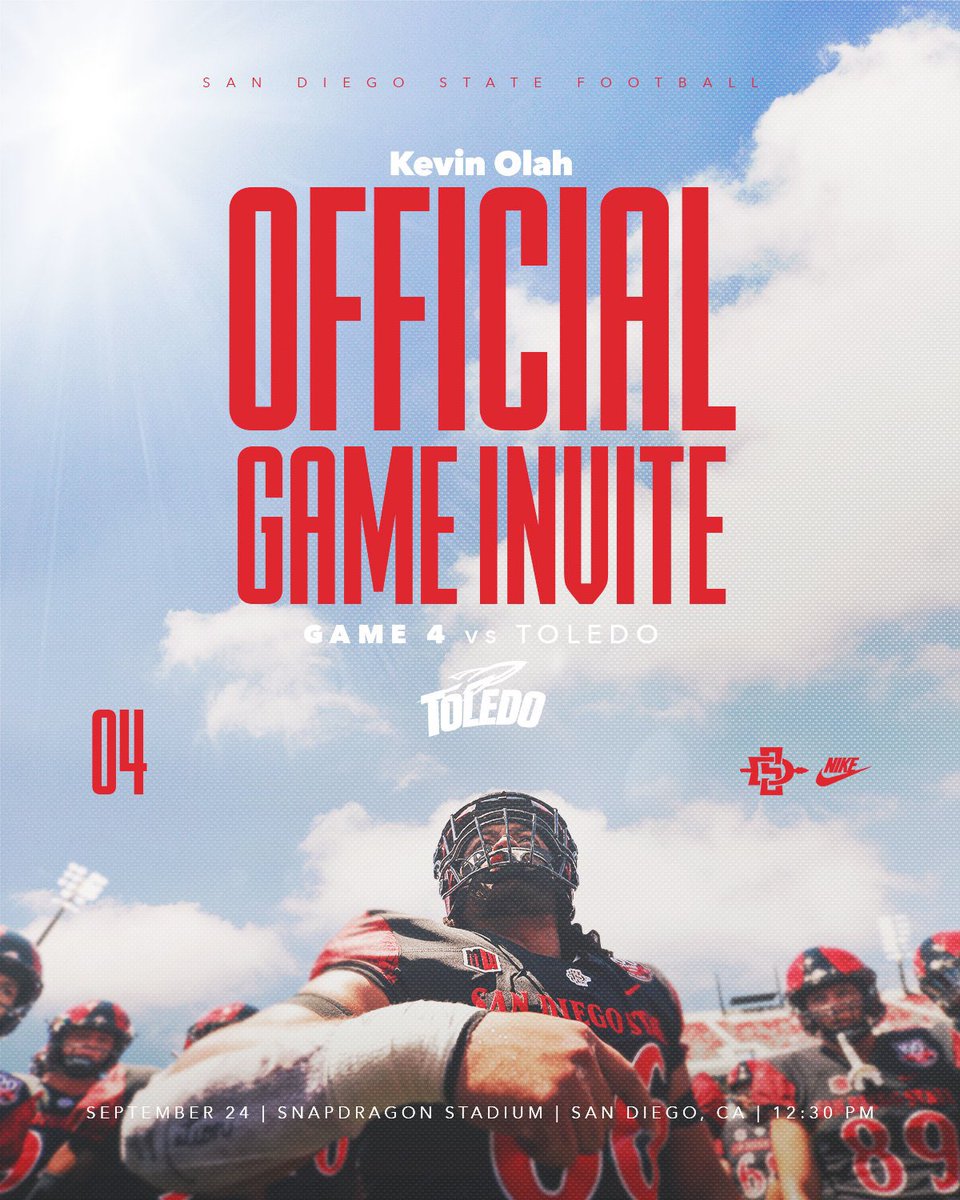 Very excited to be Attending the SDSU game this Saturday Vs Toledo! Thank you <a href="/CoachZampese/">Anthony Zampese</a> for the Invite! #goaztecs