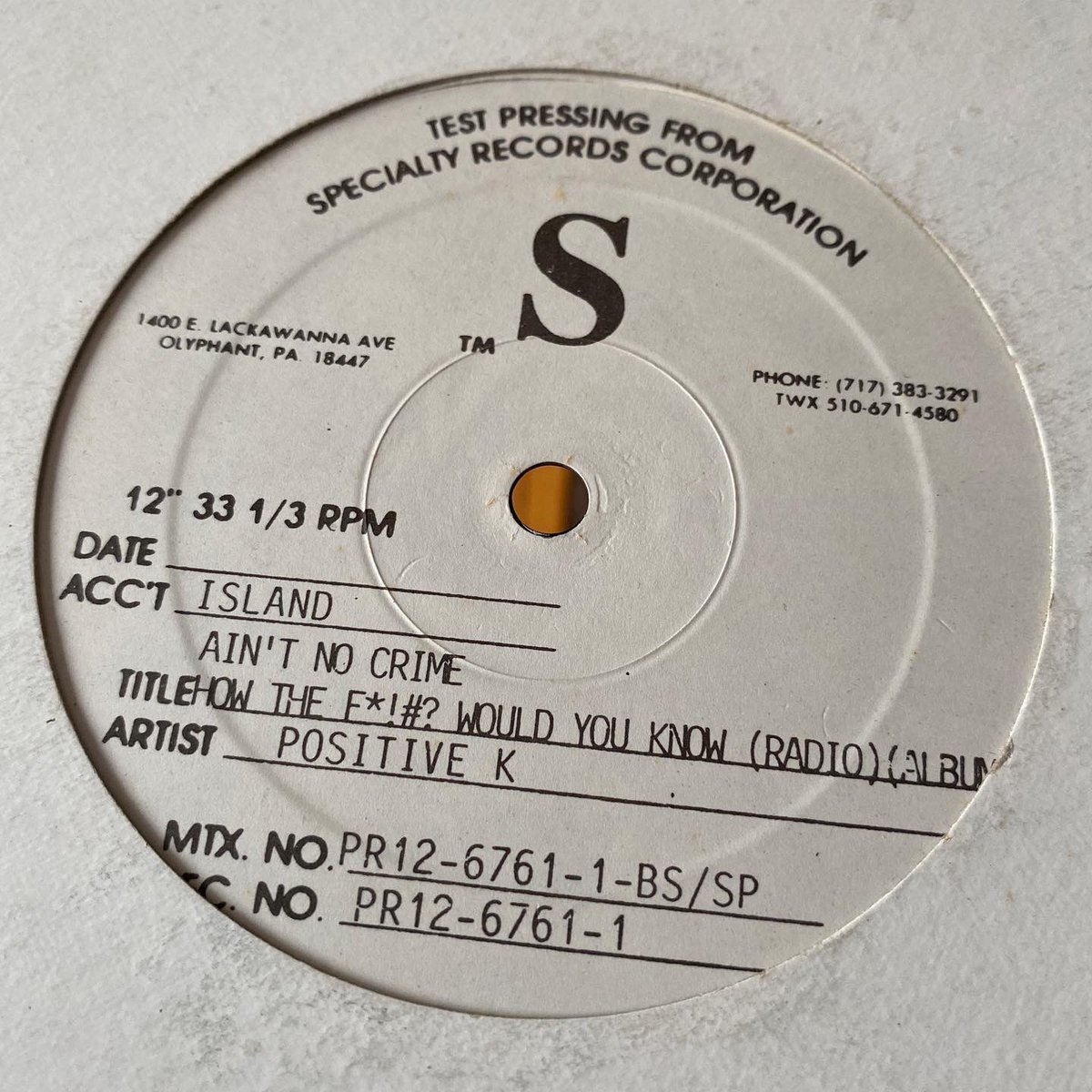 stilts88's tweet image. Test press Tuesday
Positive K &amp;amp; K-Def #testpresstuesday #positivek #kdef