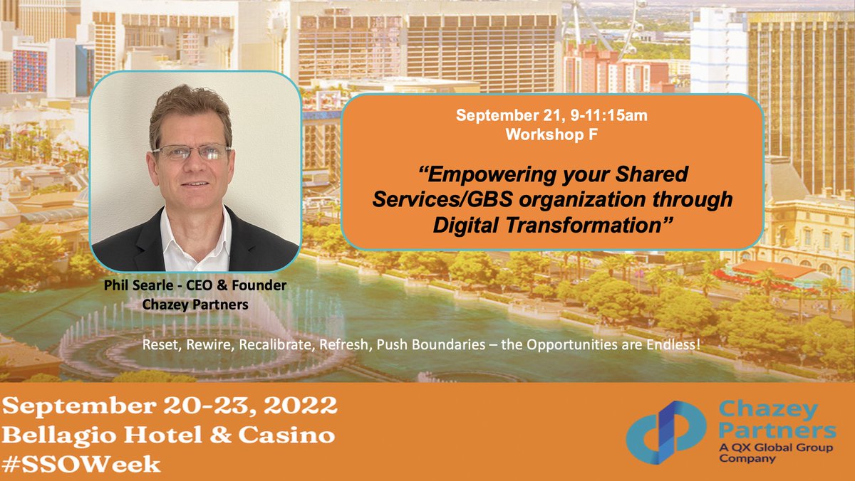 Join Phil Searle and the team at Shared Services &amp; Outsourcing Week in Las Vegas for our Workshop tomorrow! 

bit.ly/3xCczYQ