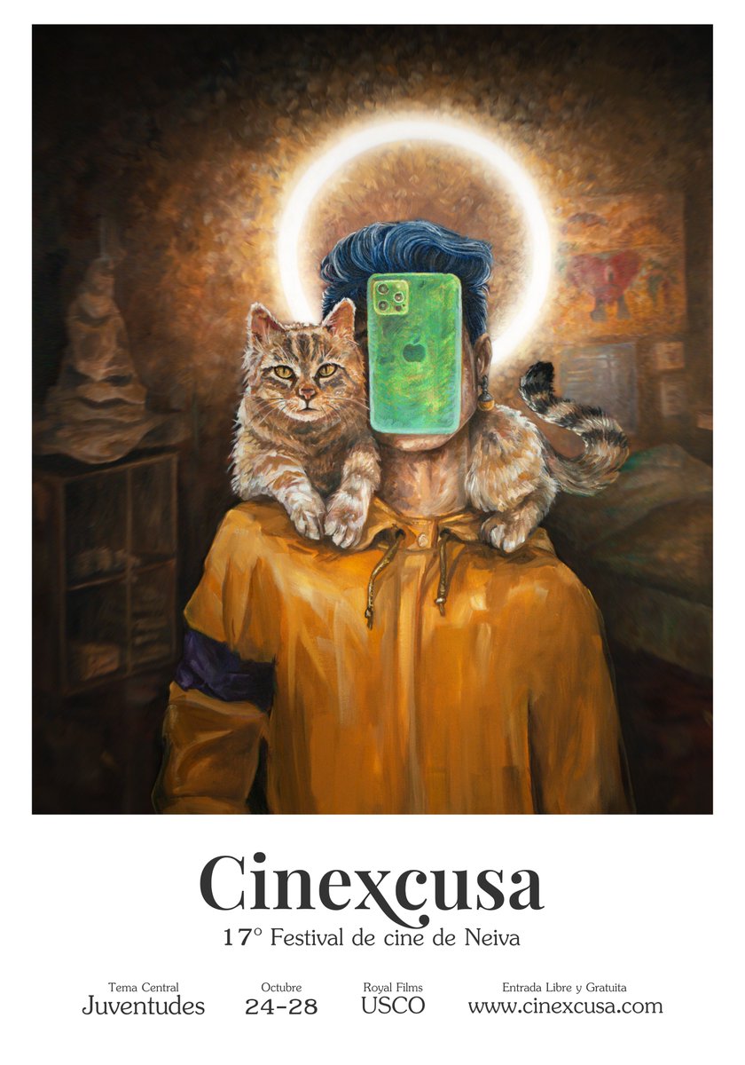 cinexcusa's tweet photo. Presentamos el Poster del #Cinexcusa2022 
Tema Central: Juventudes. 
Del 24 al 28 de octubre. #EntradaGratuita 
..
Pintura: Lina Marcela Caquimbo / Óleo sobre lienzo
..
Proyecto apoyado por el @mincultura - Programa Nacional de Concertación Cultural 
FDC – CNACC – @Proimagenes https://t.co/qLjuGb44ME