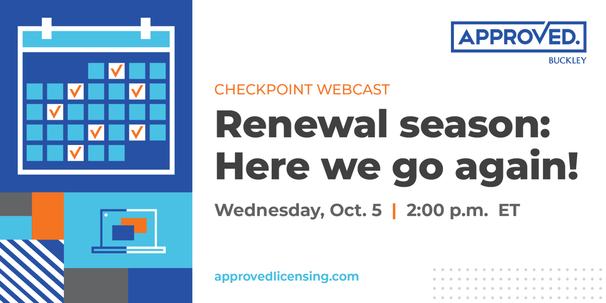 approvedlicense's tweet photo. Join APPROVED on Wednesday, Oct. 5 for a casual roundtable where we will provide updates, share tips, and answer your questions about financial services license renewals: https://t.co/rByGhChXMS https://t.co/jYFOGgLVV3