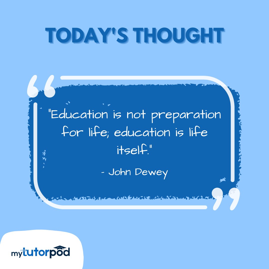 At MyTutorPod, we believe in a continuous intellectual growth. 

#MyTutorPod #OnlineEducationPlatform #OnlineLearning #TuitionOnline #QualifiedTeachers #QualityEducation  #ThoughtoftheDay #IntellectualGrowth