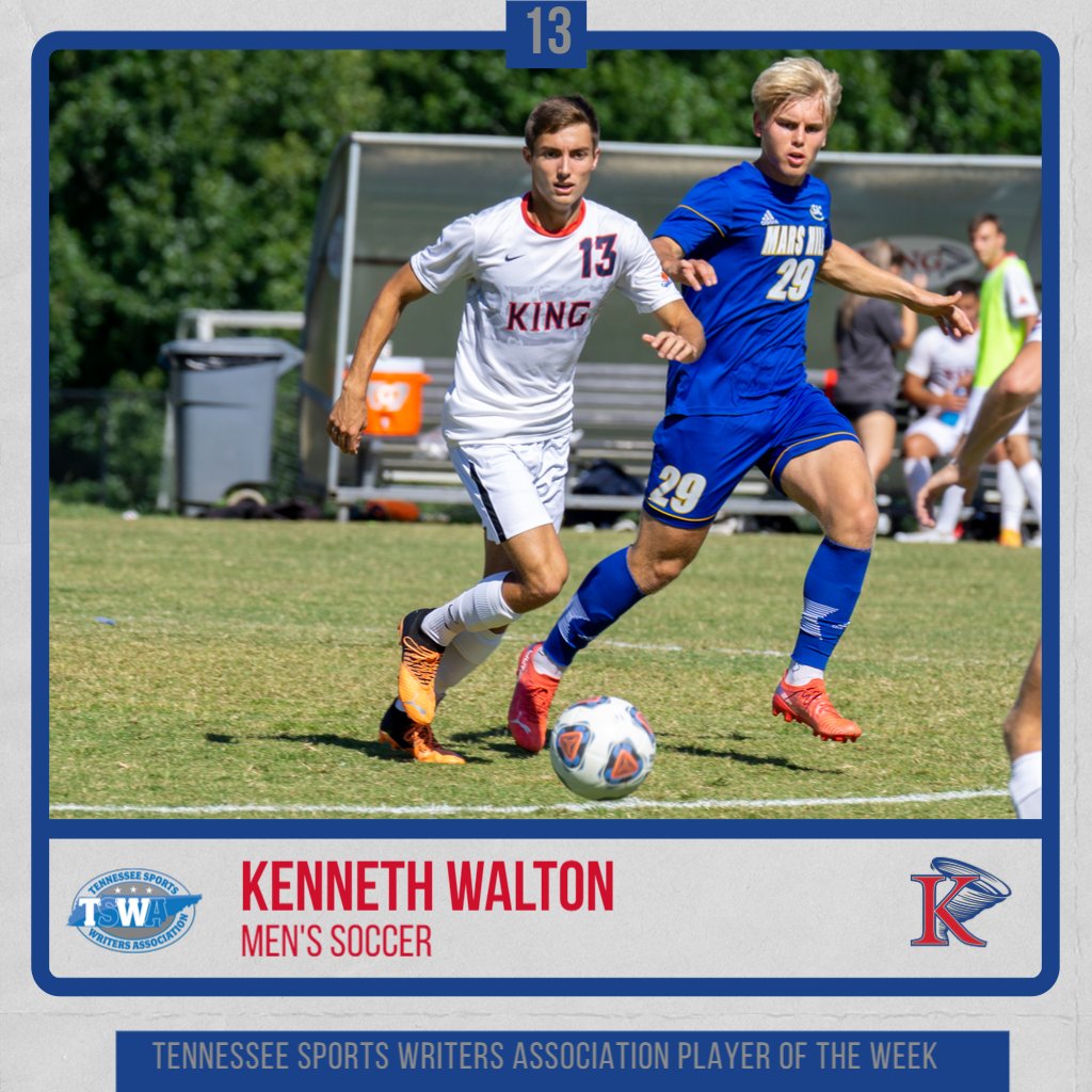 KingAthletics's tweet photo. Kenneth Walton of @kingmenssoccer and Katie Harless of @King_WVB have both been named TSWA Players of the Week! #LeadServeAchieve #KingPride https://t.co/nM9IvFwPgR
