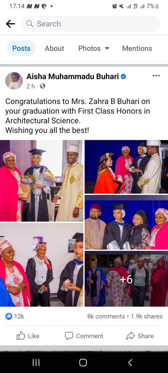 This is high level of insensitivity from the first lady. Your husband locked millions of students at home and you are posting this to taunt them or what. If you don't post, will it affect your daughter's graduation. You are like your husband, you don't care how we feel.#ASUU