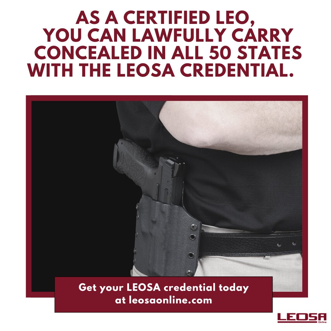 DCSLEOSA's tweet photo. As a certified LEO, you can lawfully carry concealed in all 50 states with the LEOSA credential. Get your LEOSA credential today at  https://t.co/Pky13QC4pM #leosa #concealedcarry #DCSLeosa #guns #gunlicense #everydaycarry #alwayscarry #gunssavelives https://t.co/AqjoxdqgIX