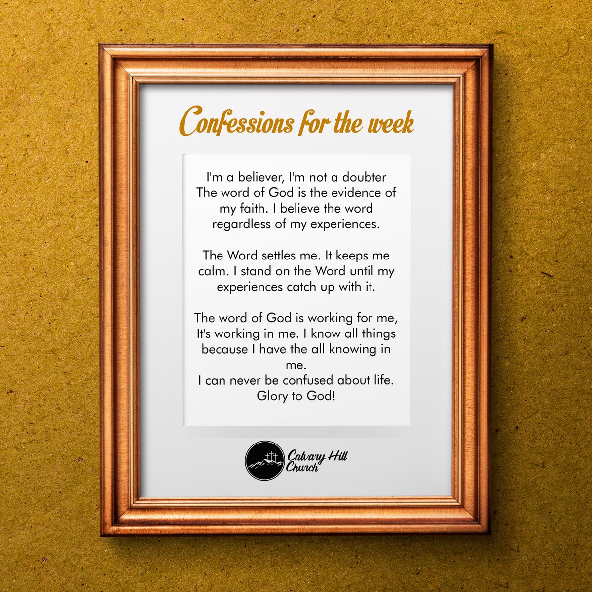 CHCglobal_'s tweet photo. Here are some confessions our Pastor led us to confess on Sunday. Say this to yourself. Let it guide your speaking this week, for this is your reality child of God. https://t.co/YVGpDBQG50