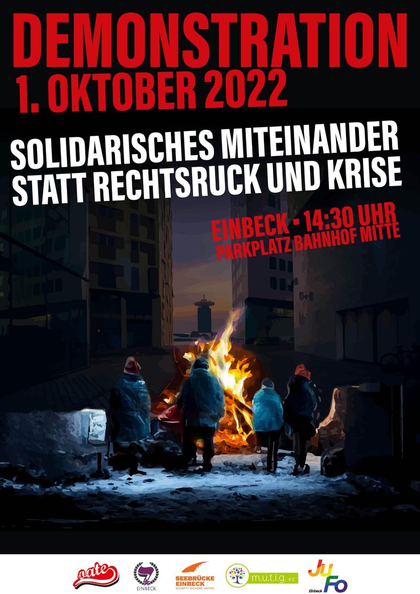 Explodierende Strom&amp;Heizkosten drohen viele Menschen in die Armut zu treiben
Verschwörungsideologien schüren Ängste
Populist*innen sehen ihre Chance gekommen mit einfachen Antworten auf komplexe Probleme Stimmen zu fangen
Wir kämpfen für ein solidarisches Miteinander ✊

#EIN0110