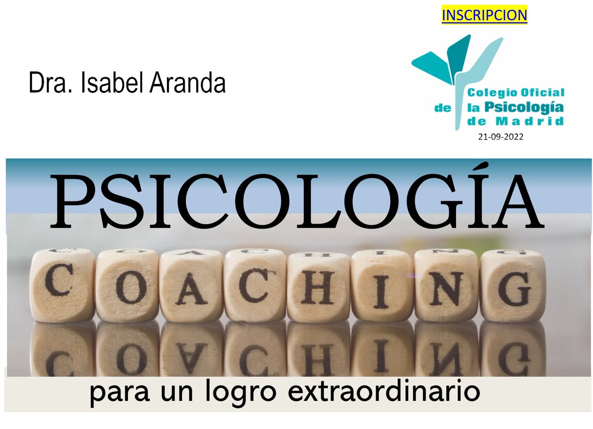 Si quieres saber por qué la #PsicologíaCoaching está siendo tan demandada y cómo puede beneficiar a cualquier profesional o deportista puedes inscribirte en esta webinar #tendencias #Psicología #logro
