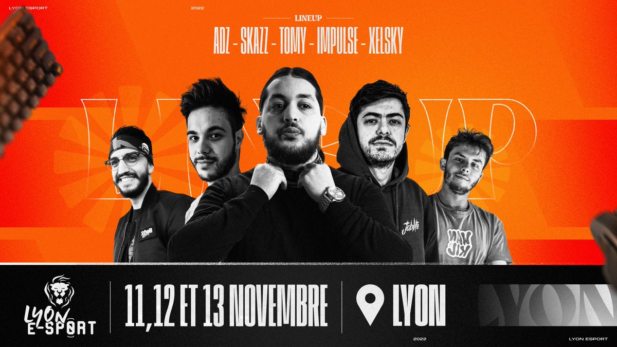 Toma sera en effet présent à la Lyon Esport en compagnie de <a href="/AdzTV/">Adz</a> <a href="/SKAZZvlr/">SKAZZ</a> <a href="/xelsky/">Grég / Xelsky</a> et <a href="/SamuelBenitah/">Impulse</a> du 11 au 13 novembre ! 🎮