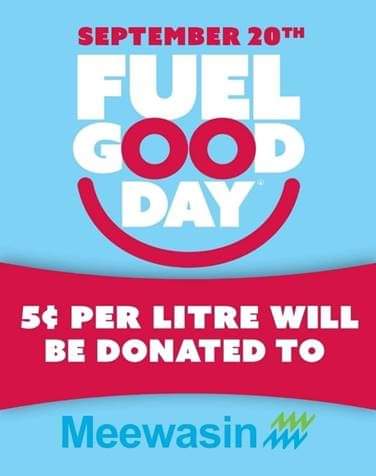 DolphinaShamroc's tweet photo. Today, September 20th, is Fuel Good Day!

When you fill up your tank today at a Co-op Gas Bar in Saskatoon, Co-op will donate a minimum of five cents per litre of fuel purchased to @Meewasin! All grades of gasoline and diesel fuel are eligible.

#fuelgoodday #yxe #saskatoon https://t.co/m6pULKuPWO