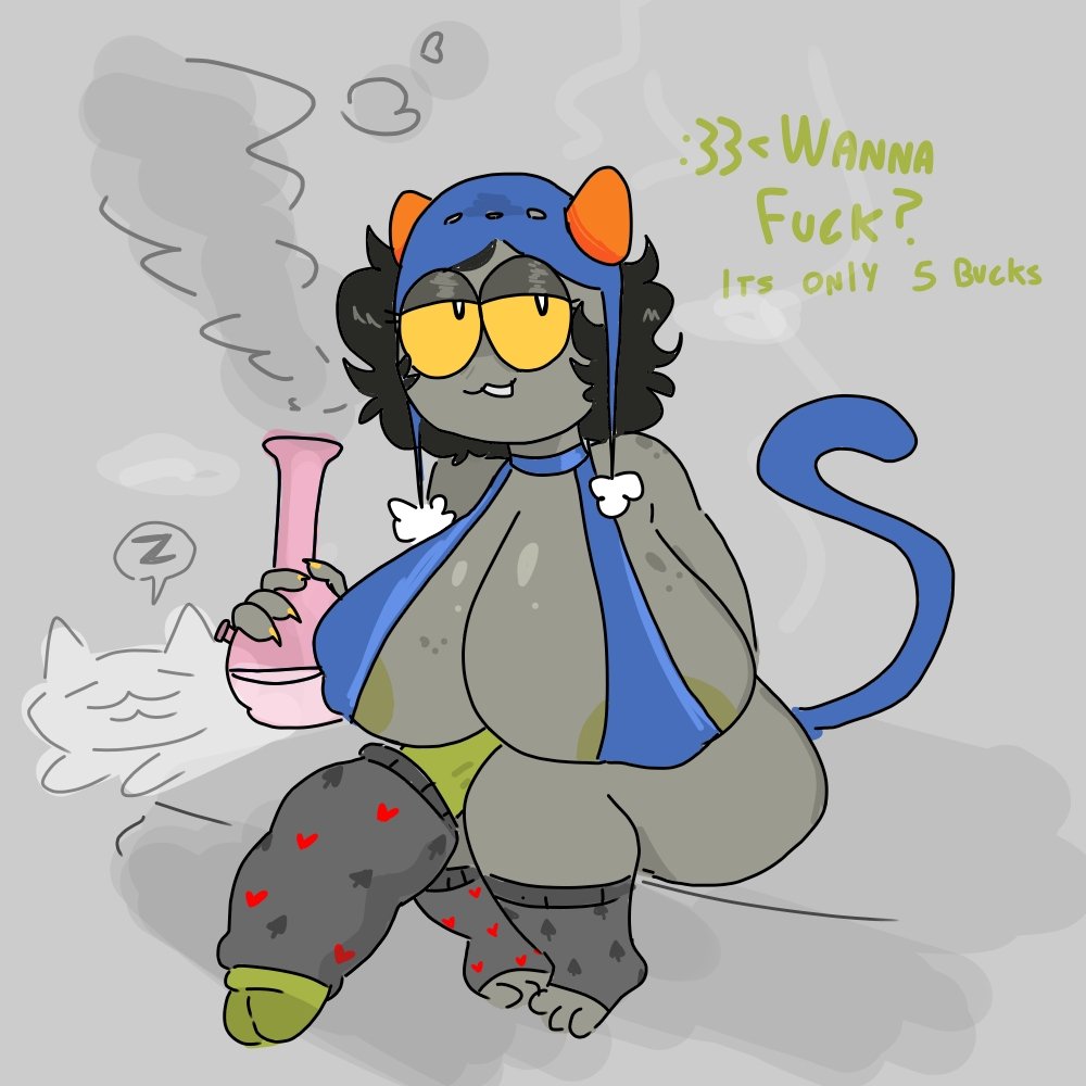 Neco-Arc found weed. . . 

She's a weed-cat now.