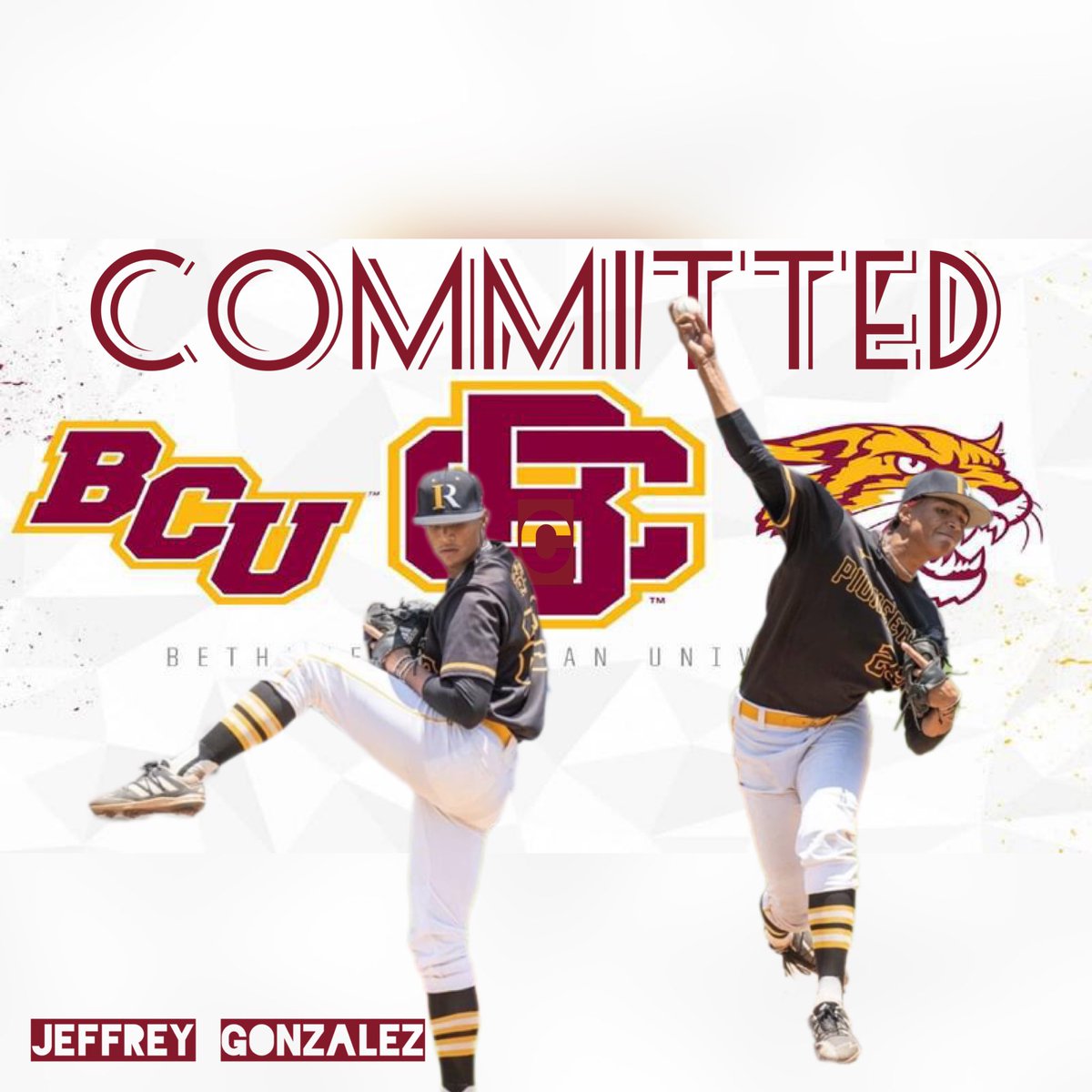 jeffrey_Gonz05's tweet photo. Excited to announce that I will be furthering my education and baseball career at Bethune Cookman University in Daytona Beach, FL. I want to thank God first, my family and all the coaches for their ongoing support. @BCUDiamondCats @coachtino_3 @TPBaseball @IRSCAthletics https://t.co/Kvwurye1o3