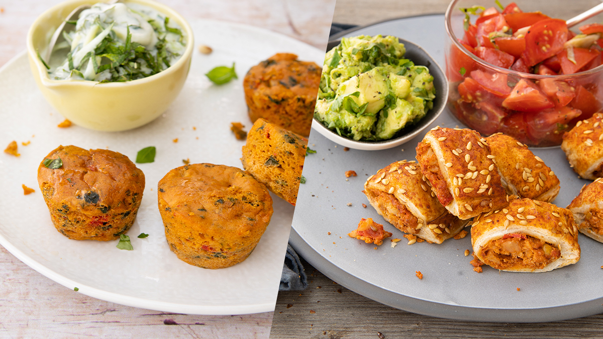 Say hello to our brand NEW vegan recipes 🌱 Our Bang Bang Cauliflower Dinky Vegan Rolls and Spinach & Red Pepper Mini Vegan Muffins have now hit the shelves in @tescofood. Find out more here 👉 bit.ly/3DDIYCh
