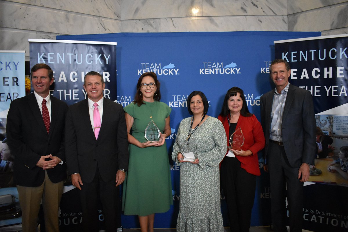 KyDeptofEd's tweet photo. 🎉 Crittenden County’s @MandyPerez3 named 2023 Kentucky Teacher of the Year

The @KyDeptofEd and @ValvolineCEO , co-sponsors of the award, announced Perez’s selection at an in-person ceremony on Sept. 20 at the KY State Capitol Rotunda. 

Learn more: https://t.co/wEdxY3PRSA #KyEd https://t.co/E6ofu59r0I
