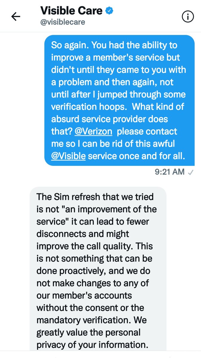 robertlitvak's tweet photo. Yes, @Visible actually said FEWER DROPPED CALLS &amp; IMPROVED CALL QUALITY is NOT an IMPROVEMENT IN SERVICE.
If it isn't, then what is? https://t.co/GrQuOTkgeQ