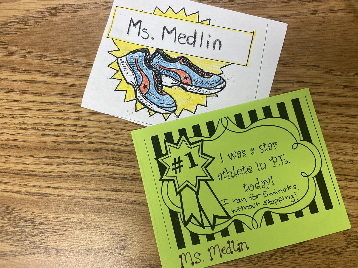 Jen83Johnson's tweet photo. Congratulations @medlin_ms for being our first teacher to make her Reward Run with her students! They all jogged for 5 minutes without stopping. Love her support for my PE program and modeling healthy habits for her class! #WoodmoreLeads @WoodmoreEagles https://t.co/3KdNebzSYR