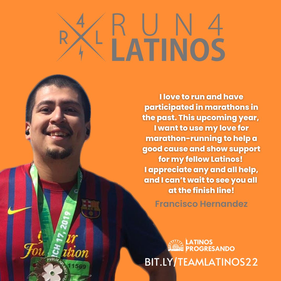 latinospro's tweet photo. Cheer on Francisco at the Bank of America Chicago Marathon with us on October 9th. More info on our cheering section to come soon. Support #TeamLatinos at https://t.co/muFYzeT43o. #Run4Latinos https://t.co/xAo6rPJpXC