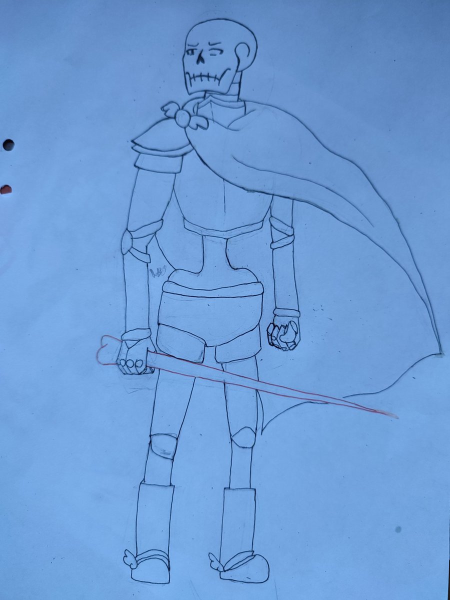 AtenoBear's tweet photo. Papytember day 20:Fatetale
(Colours are not canon, besides the bonesword and eye)
#papytember #fatetale https://t.co/V4gxPOjv1P