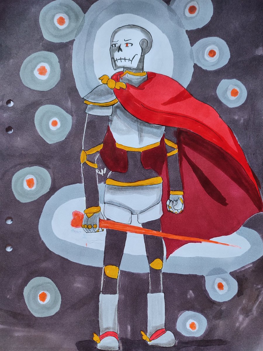 AtenoBear's tweet photo. Papytember day 20:Fatetale
(Colours are not canon, besides the bonesword and eye)
#papytember #fatetale https://t.co/V4gxPOjv1P