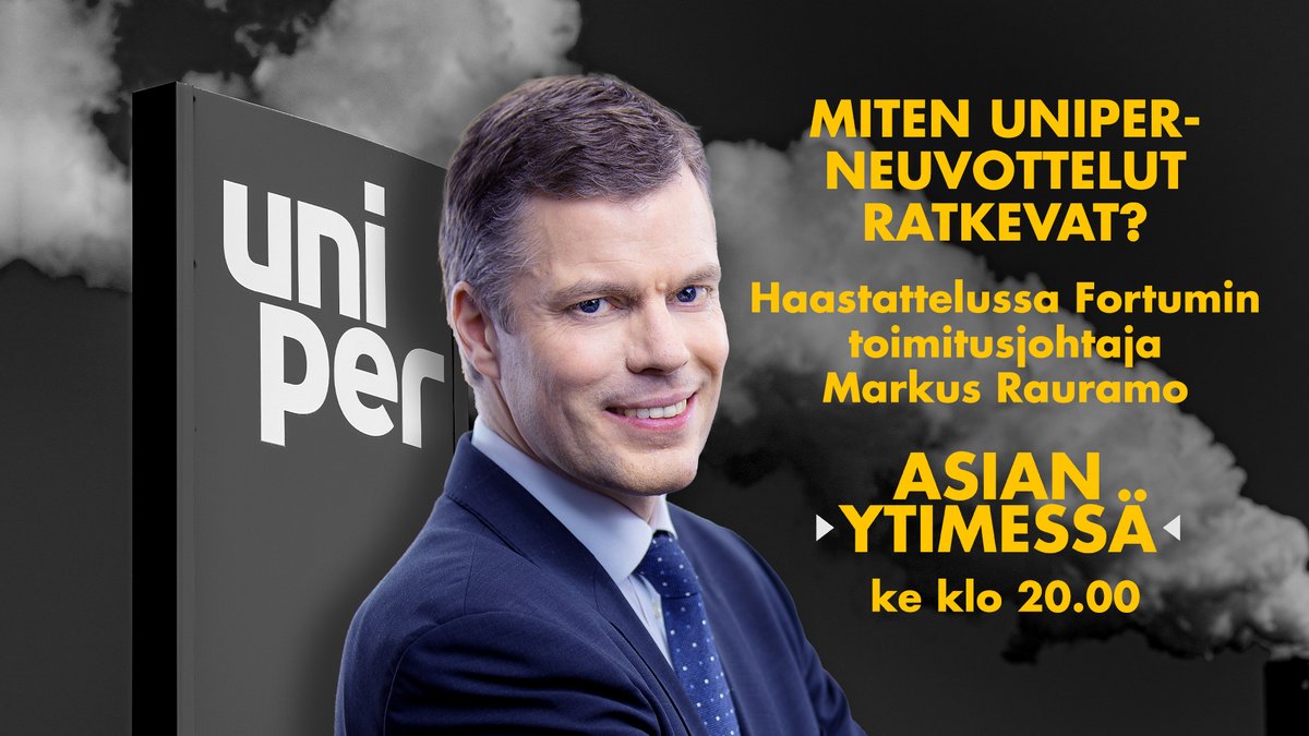 Vähintäänkin mielenkiintoinen haastattelu tiedossa huomenna #Asianytimessä <a href="/mtv3suomi/">MTV3</a> &amp; <a href="/mtvkatsomo/">MTV Katsomo</a> klo 20! 
Miten käy Uniperin, kuka maksaa ja mitä? Studiossa <a href="/Fortum/">Fortum Global</a>'in tj <a href="/MarkusRauramo23/">Markus Rauramo</a>.